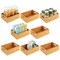 mDesign Wood Bamboo Pantry Storage Bin Container, Handles, 8 Pack